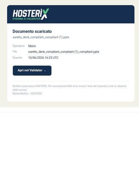 Email di notifica: documento scaricato